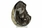 Septarian Dragon Egg Geode - Sparkly Black Crystals #329499-2